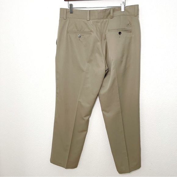 Adidas ClimaLite Men Khaki Flat Front Chino Casual Golf pants size 34x32 - Picture 4 of 8